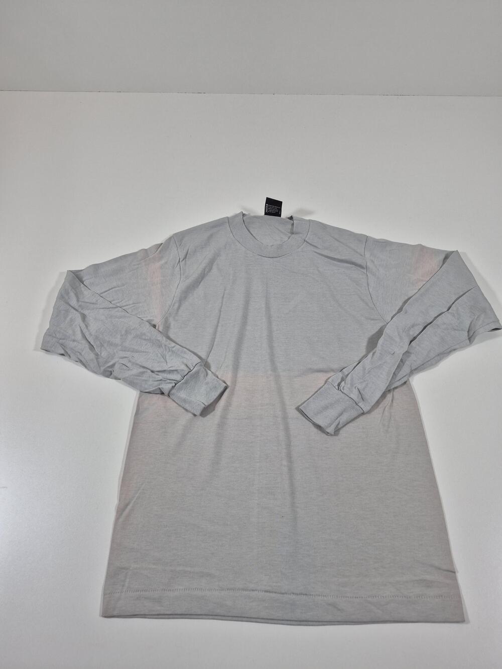 Vintage Screen Stars Best Men's M Gray Long Sleeve Blank Single Stitch Tee USA